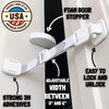 dog proof door latch for cats Door Buddy interior door cat door strap and door stop designed to keep dogs and babies out of litter box rooms.