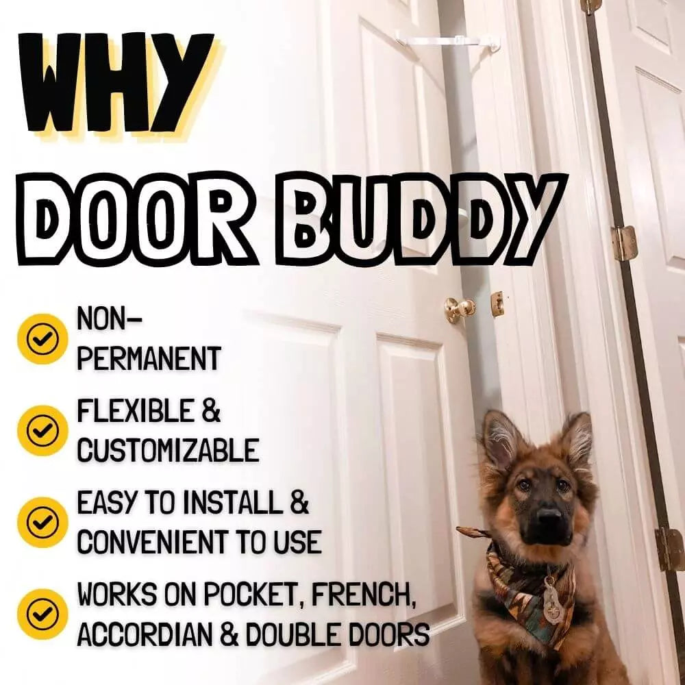 dog proof door latch for cats Door Buddy cat door alternative for interior doors that keeps dogs out of litter box rooms and protects your cat's private space.