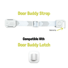 Door Buddy replacement door latch adhesive latch component for Door Buddy adjustable door strap used for baby proofing doors and keeping dogs out of rooms.