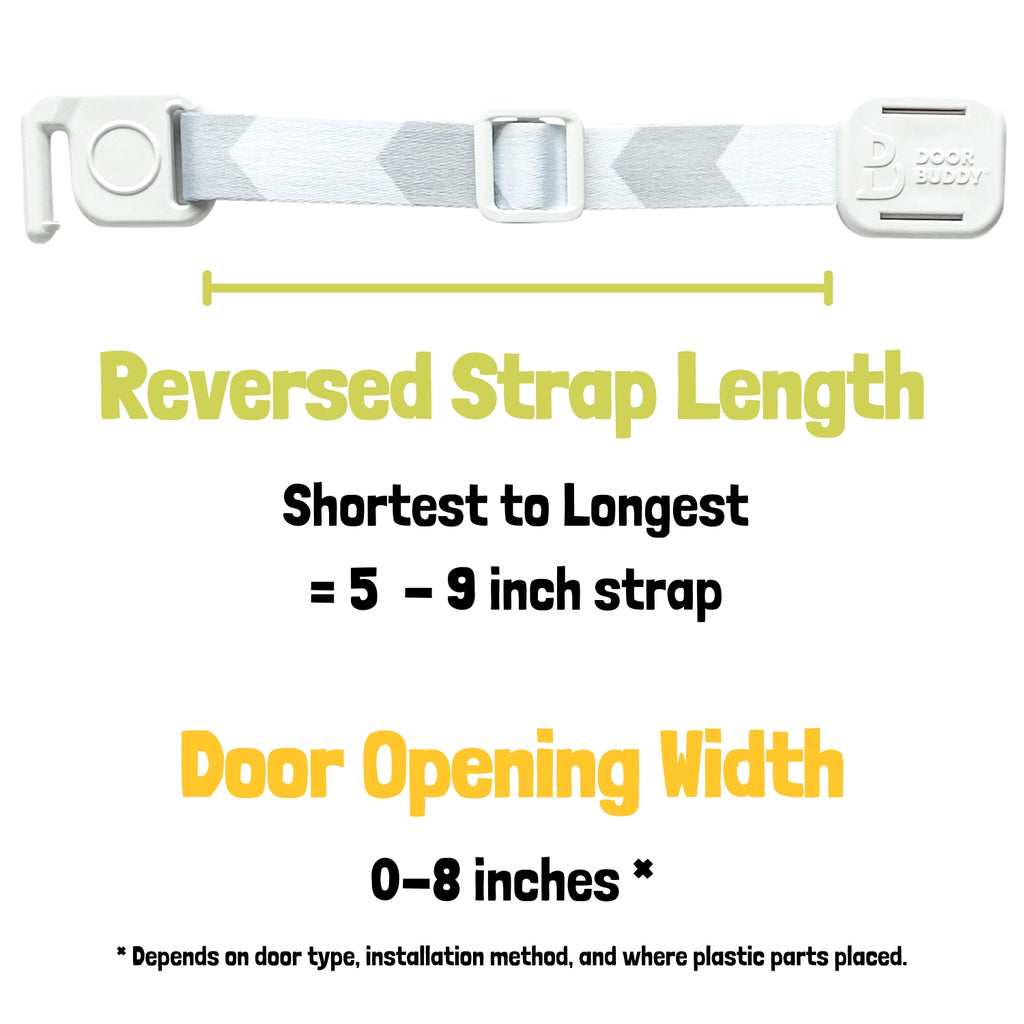 Door Buddy replacement adjustable door strap with hook pet door latch strap replacement used to keep dogs out while allowing cats through interior doors.