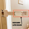 Door Buddy door prop latch holder replacement part adjustable door prop hardware used to hold the door latch and maintain controlled door openings for cats while keeping dogs out.