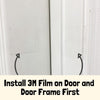 3M Scotchgard paint protection film Door Buddy clear door surface protector used under Door Buddy cat door latch and adjustable door strap installations.