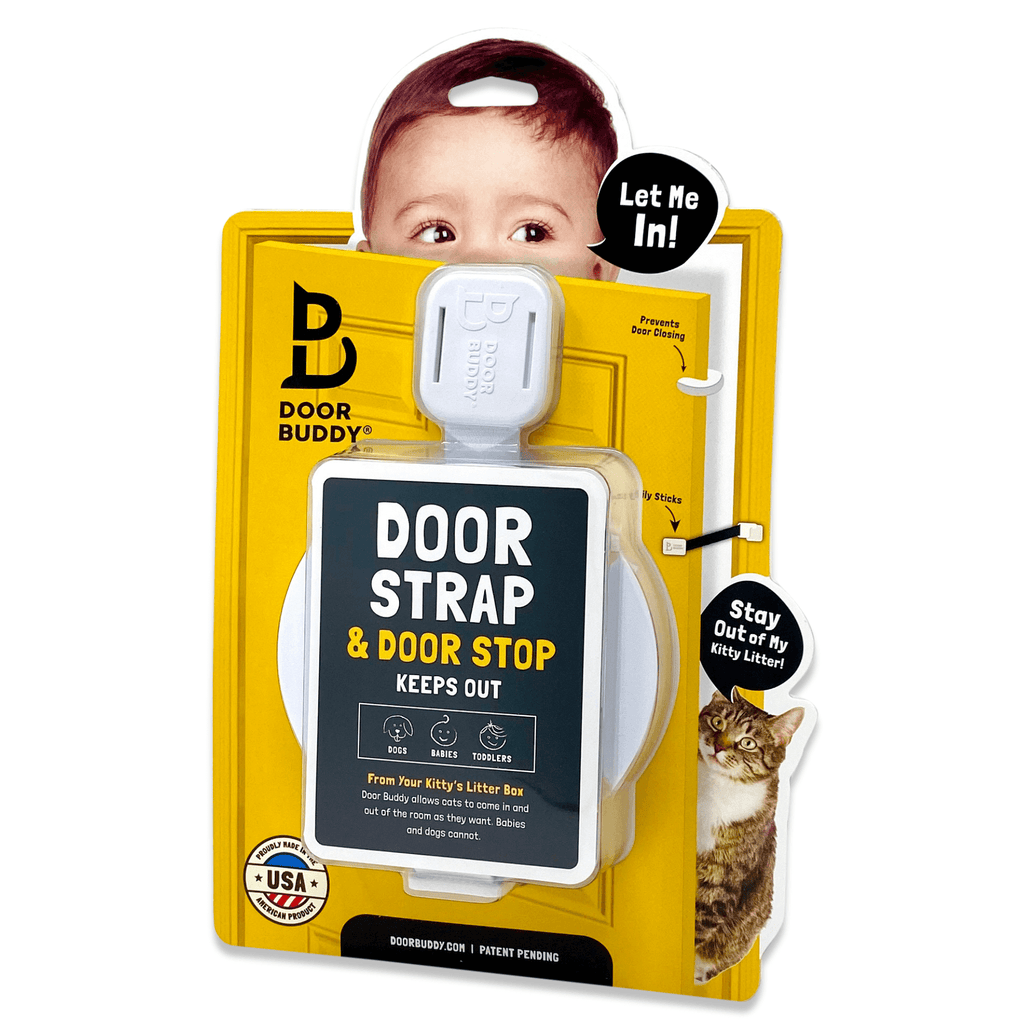 Door Buddy Child Proof Door Lock with Adjustable Strap, Caramel